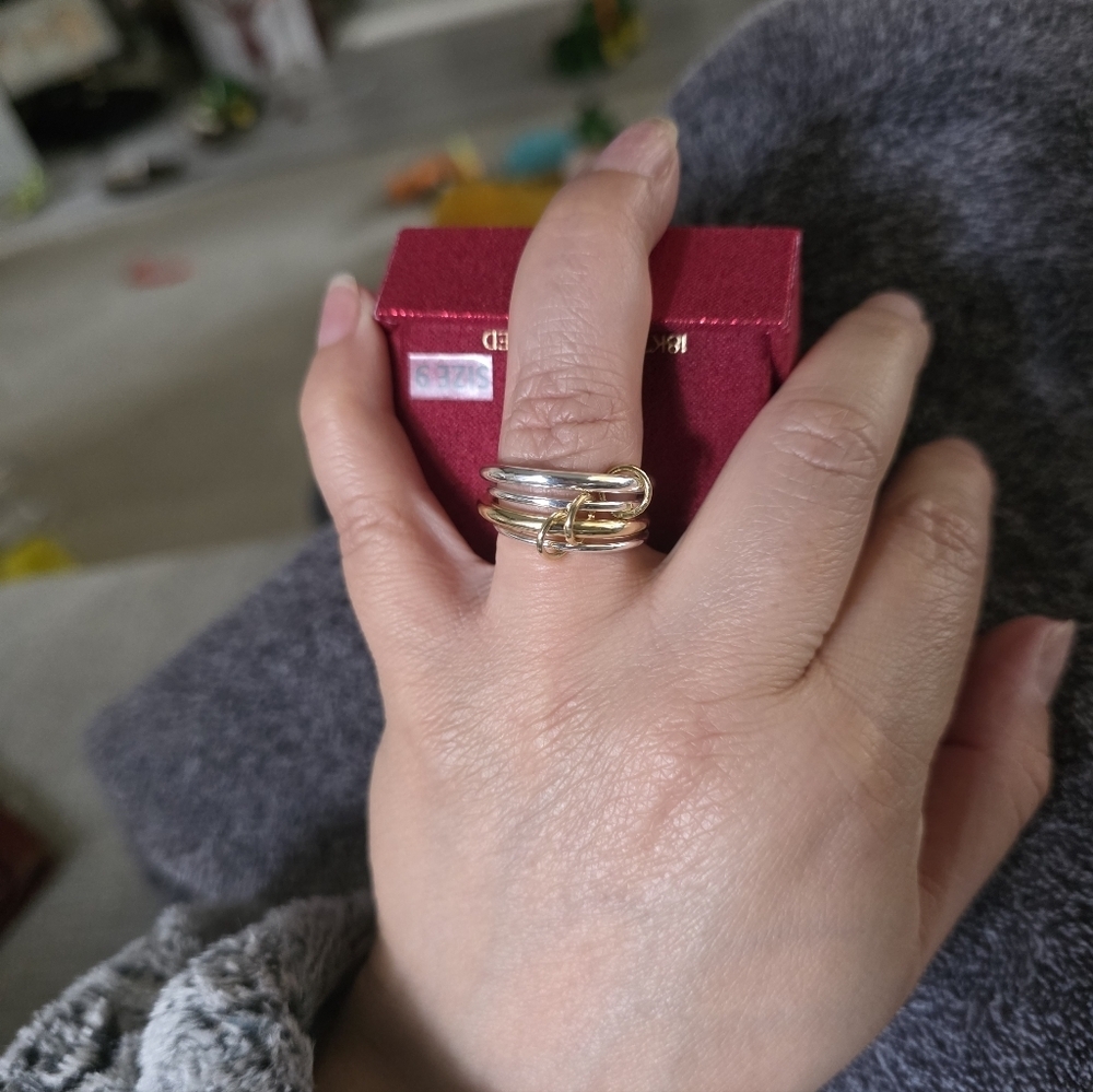 Mia Sarine 18kt Gold Plated Stakable Ring Size 9 - Picture 5 of 7